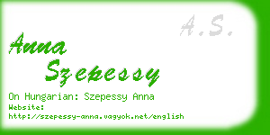 anna szepessy business card